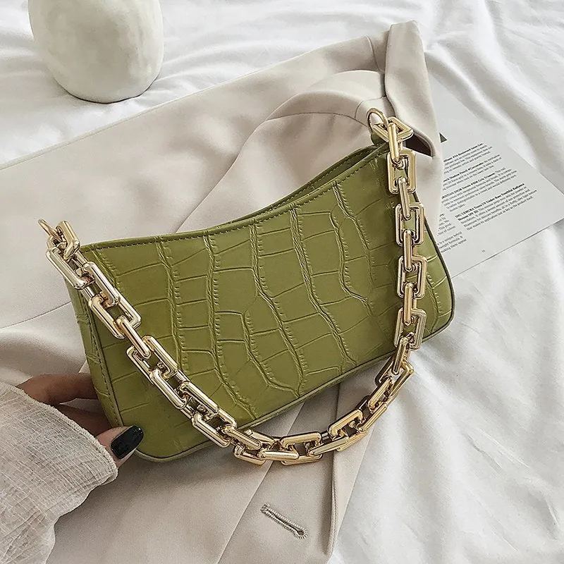 PU Chilo Leather  Chain Shoulder Bag For Women