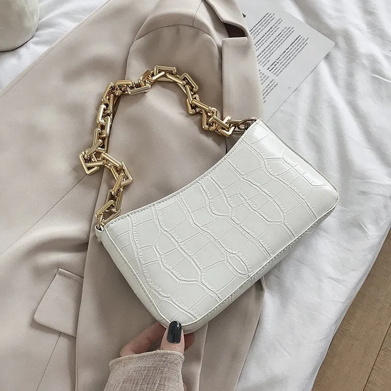 PU Chilo Leather  Chain Shoulder Bag For Women