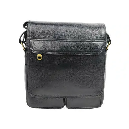 PU Leather Crossbody Bag – Vintage Everyday Sling Bag (Black)