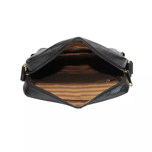 PU Leather Crossbody Bag – Vintage Everyday Sling Bag (Black)