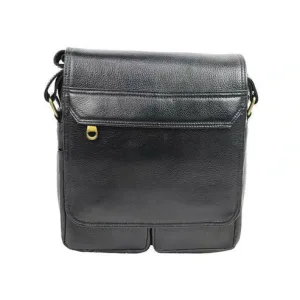 PU Leather Crossbody Bag – Vintage Everyday Sling Bag (Black)