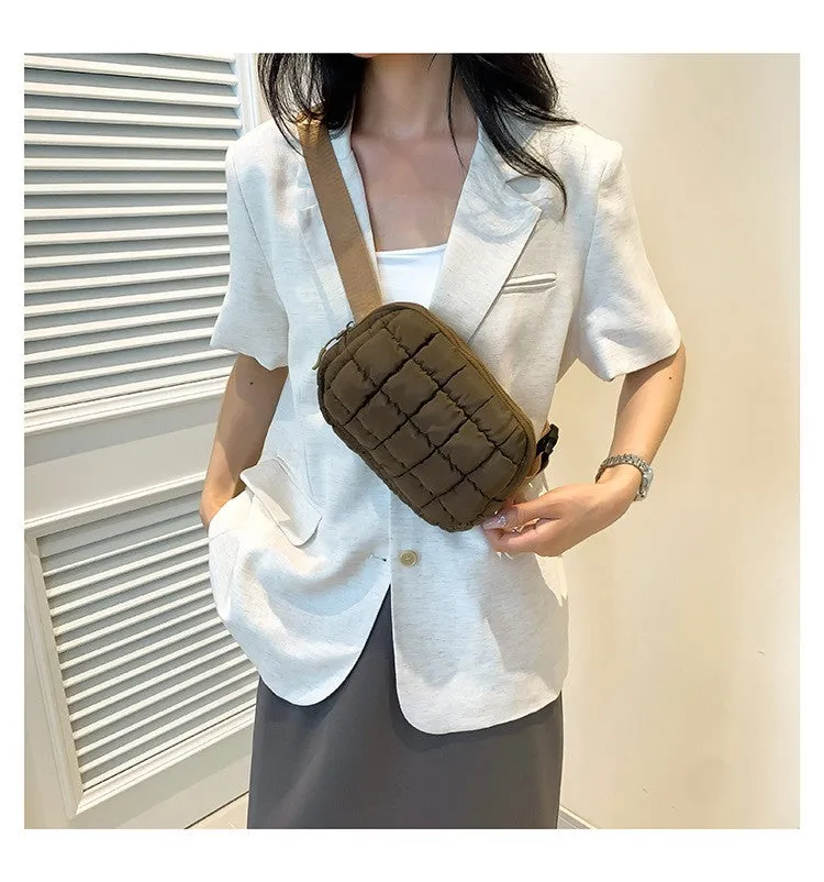 PUFFER QUILTED SLING BAG FANNY BAG BELT BUM BAG | 40P546