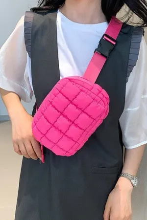 PUFFER QUILTED SLING BAG FANNY BAG BELT BUM BAG | 40P546