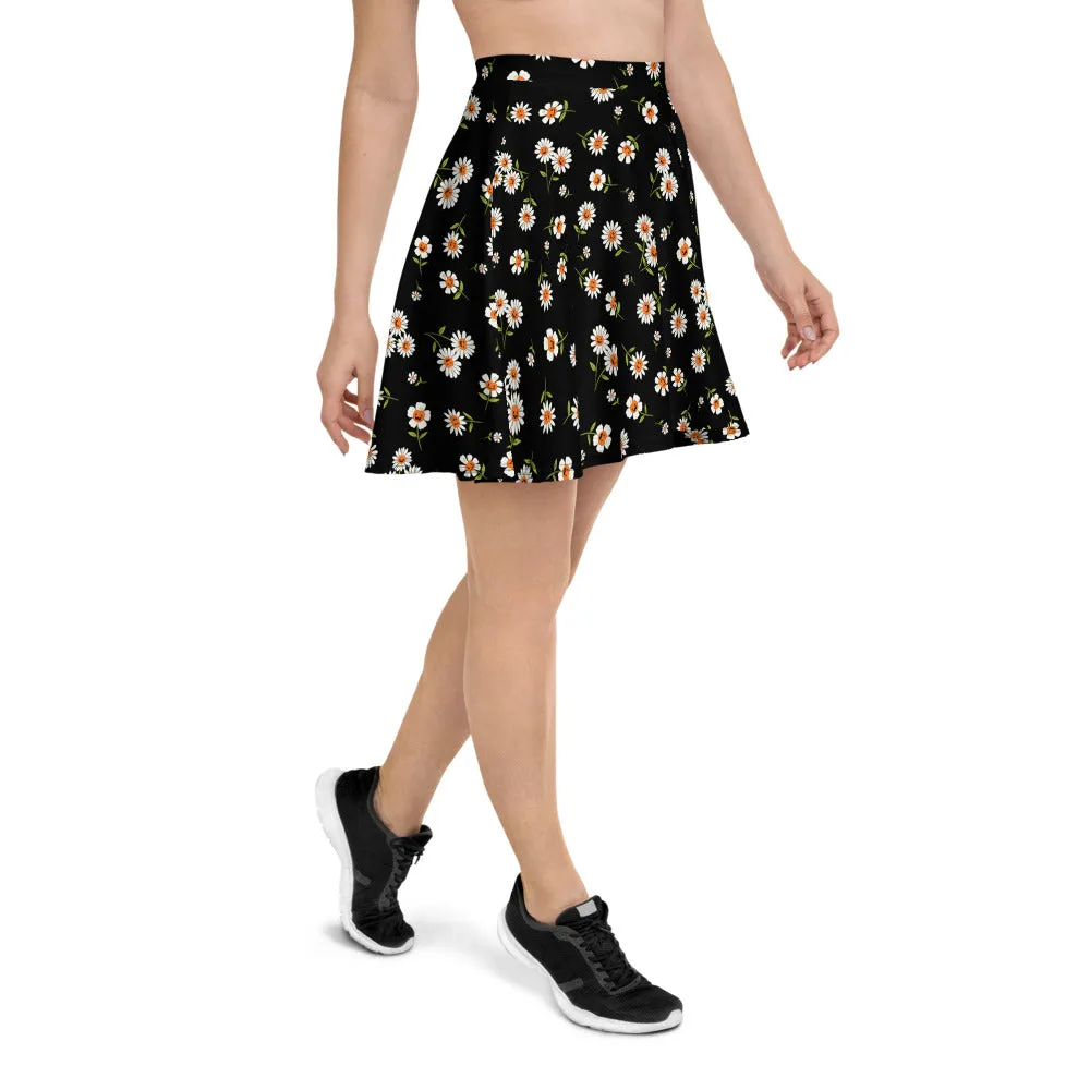 Pumpkin Daisies Halloween Skater Skirt