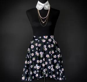 Pumpkin Daisies Halloween Skater Skirt