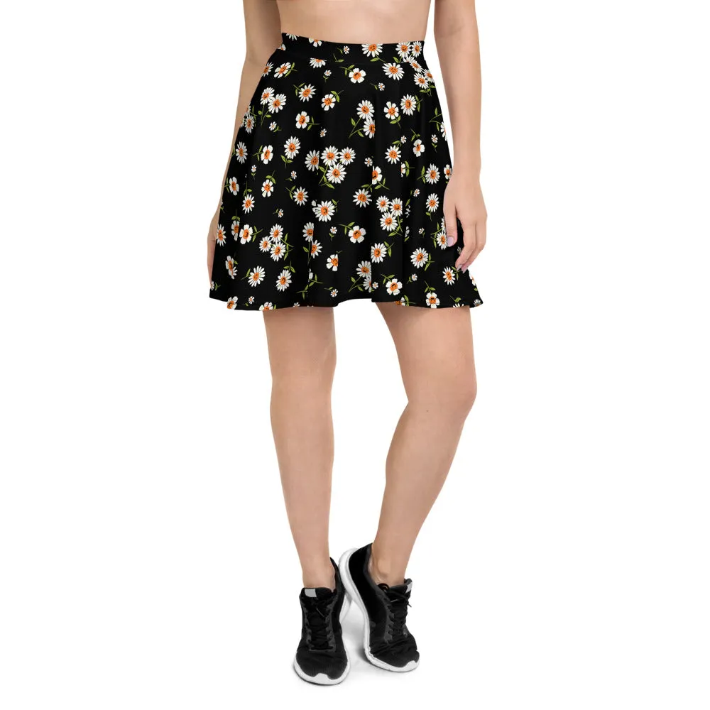 Pumpkin Daisies Halloween Skater Skirt