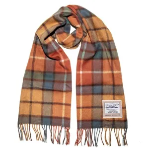 Pure Brushed Wool Scarf - Autumn check