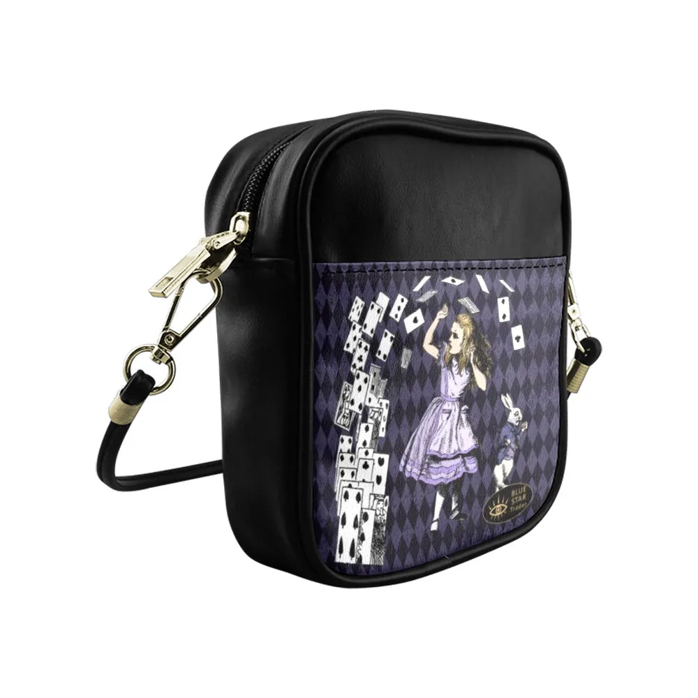 Purple Alice in Wonderland - Mini Phone Purse Crossbody Sling Bag