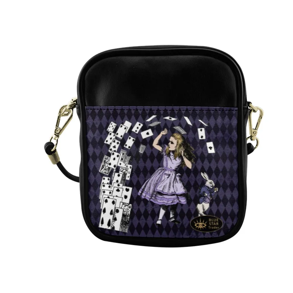 Purple Alice in Wonderland - Mini Phone Purse Crossbody Sling Bag