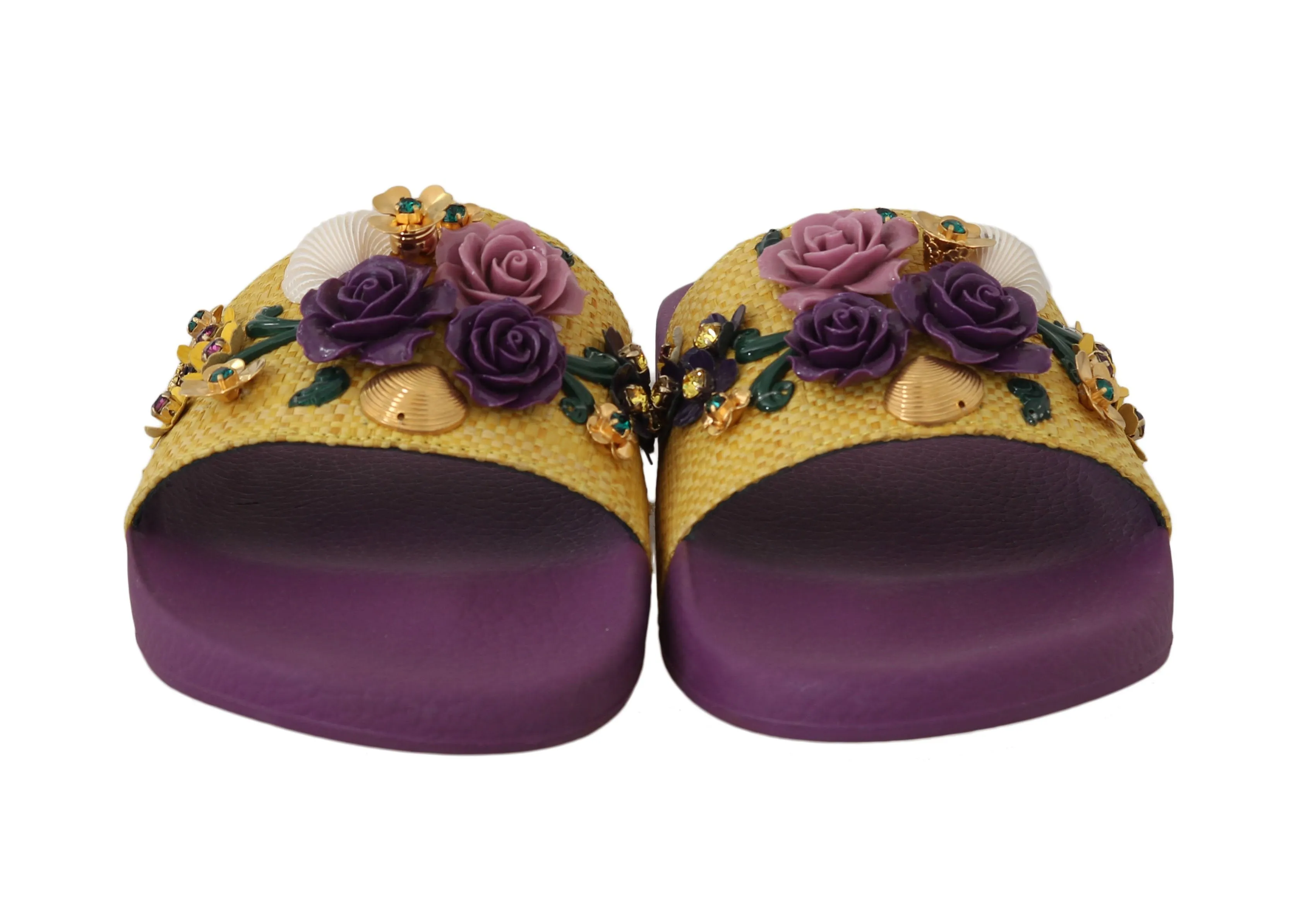 Purple Crystal Beachwear Slides
