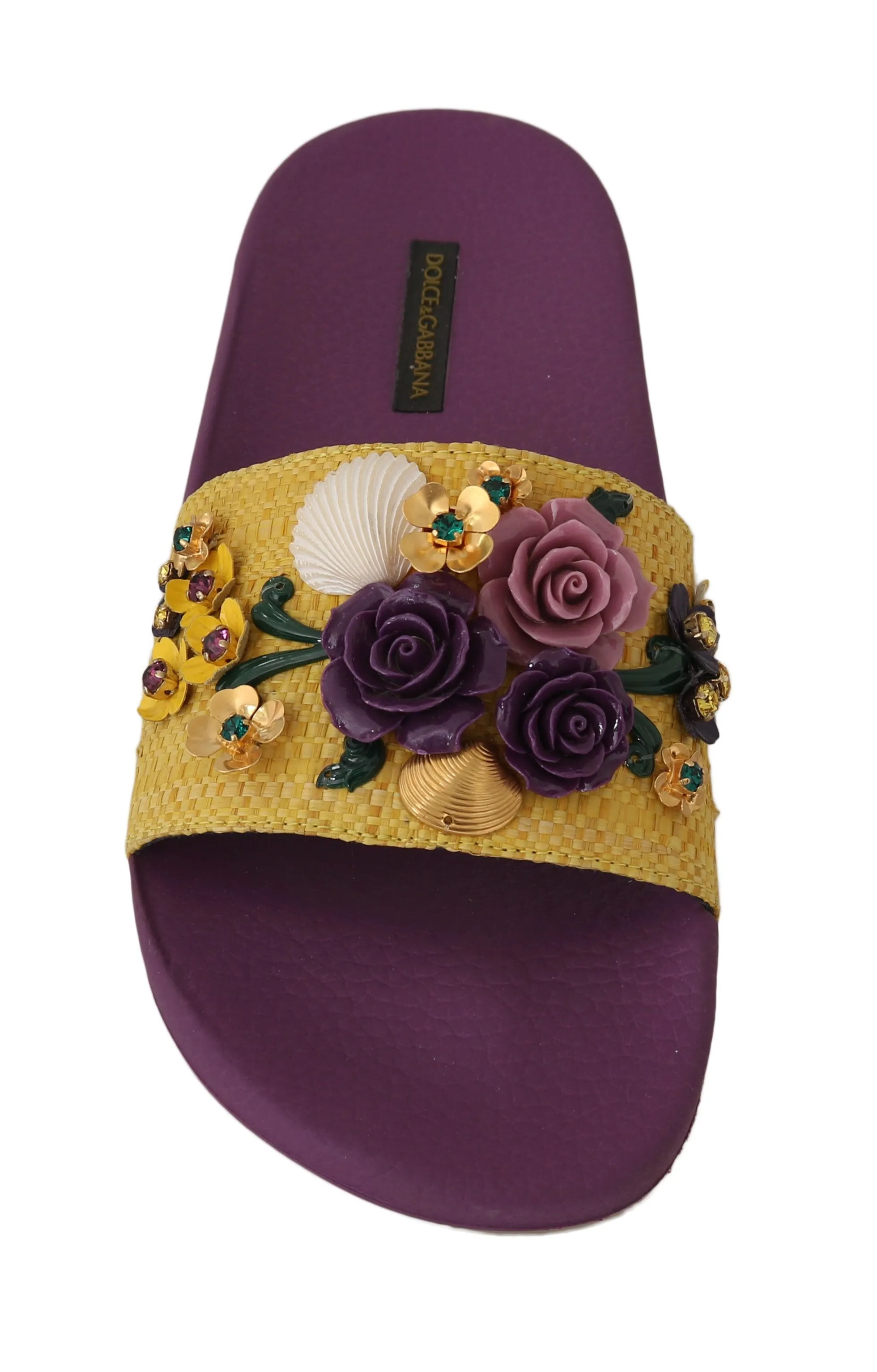 Purple Crystal Beachwear Slides