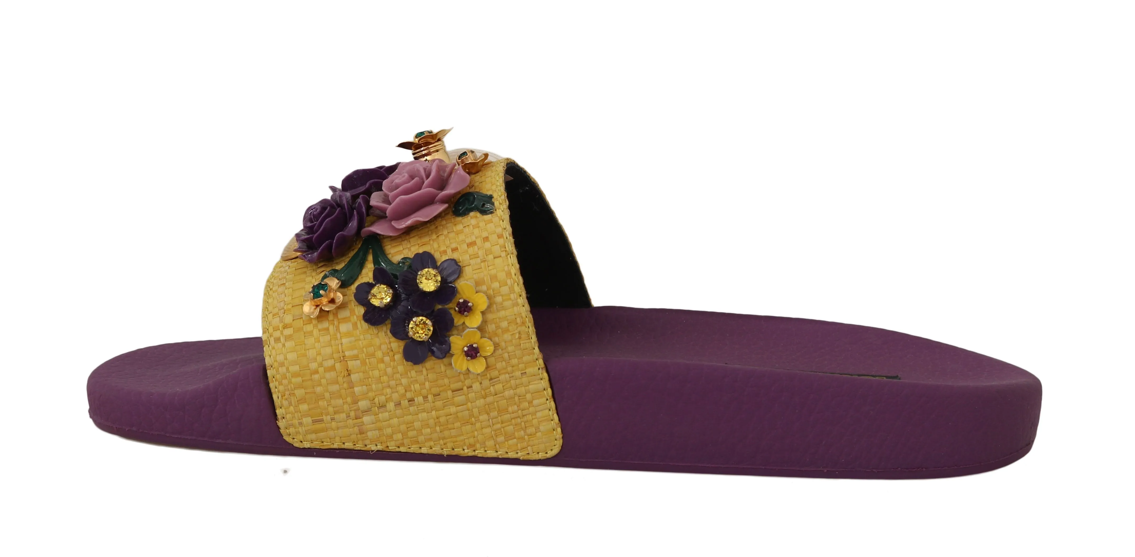 Purple Crystal Beachwear Slides