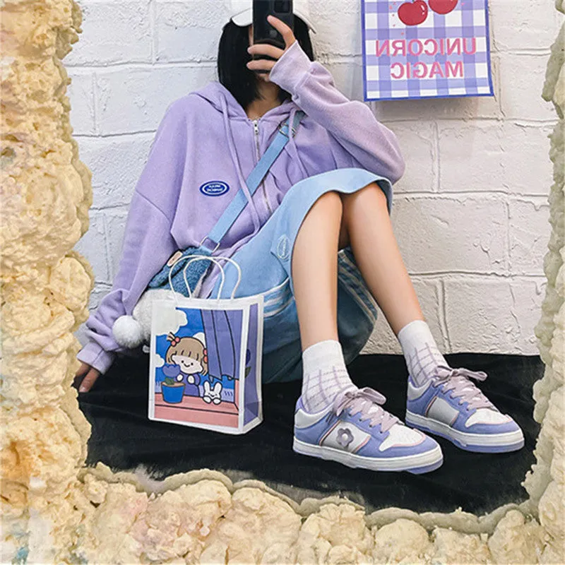 PURPLE FLOWER SPORTS SNEAKERS UB3388