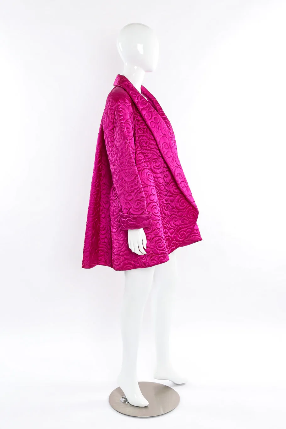 Quilted Satin Swing Coat