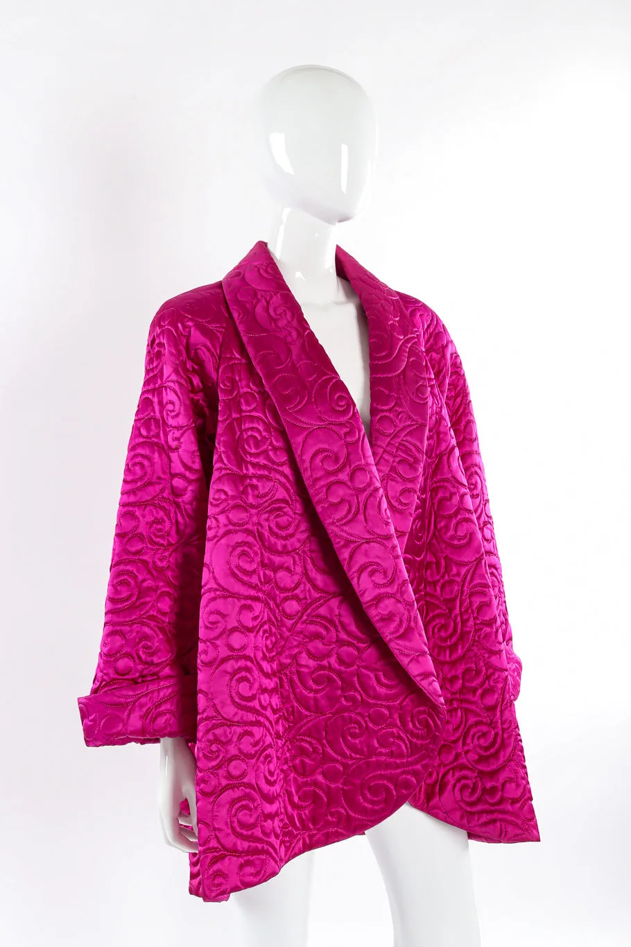 Quilted Satin Swing Coat