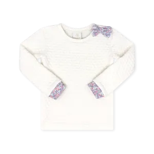Quilted Sweatshirt - Worthington White Quilted, Sweet Pea Floral