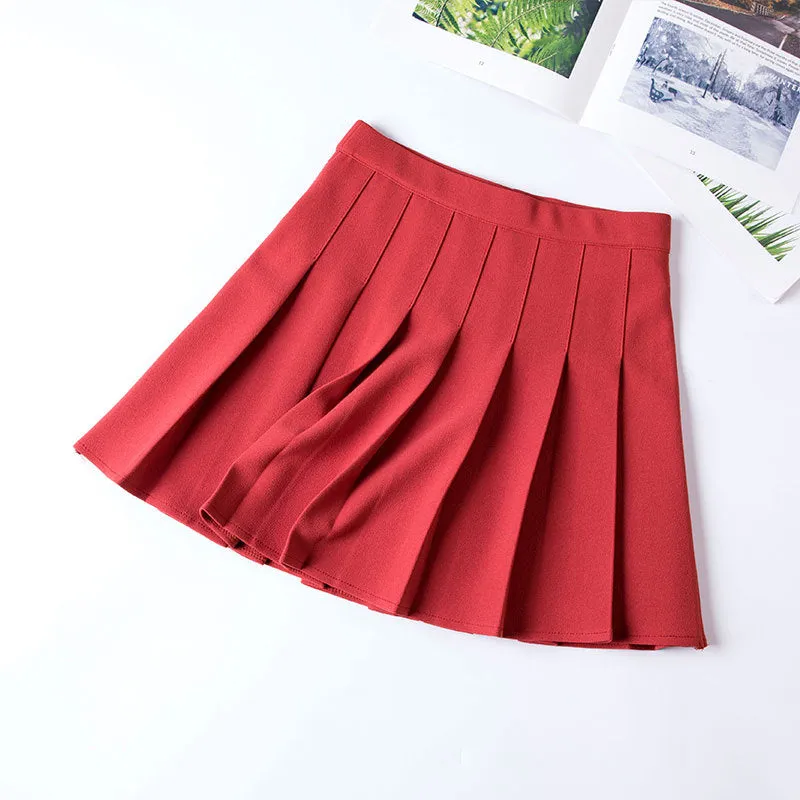 "CANDY-COLORED ELASTIC WAIST" PLEATED SKIRT K112207