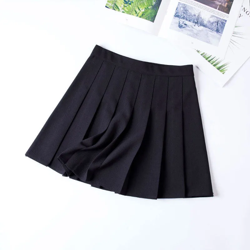 "CANDY-COLORED ELASTIC WAIST" PLEATED SKIRT K112207