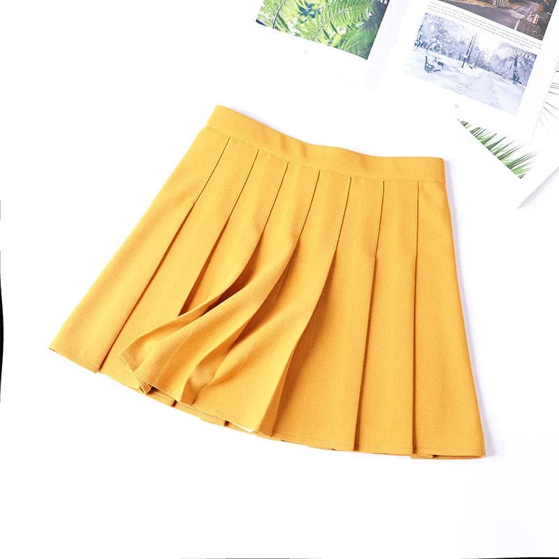 "CANDY-COLORED ELASTIC WAIST" PLEATED SKIRT K112207