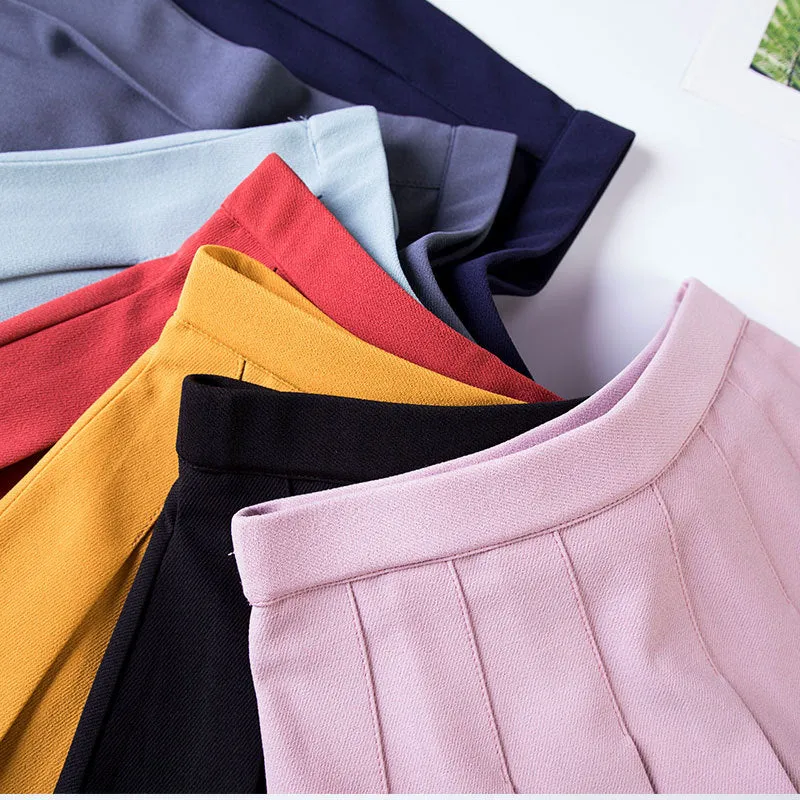 "CANDY-COLORED ELASTIC WAIST" PLEATED SKIRT K112207