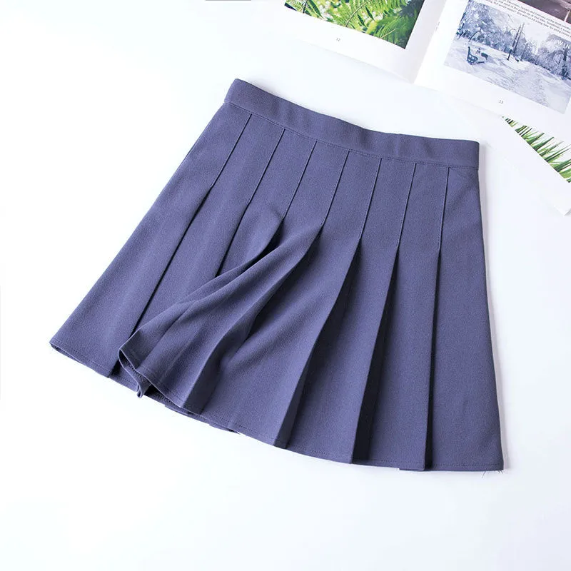 "CANDY-COLORED ELASTIC WAIST" PLEATED SKIRT K112207
