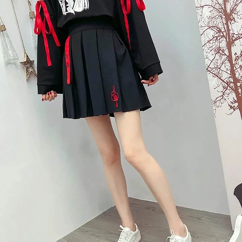 "EMBROIDERED PLEATED" SKIRT N090809