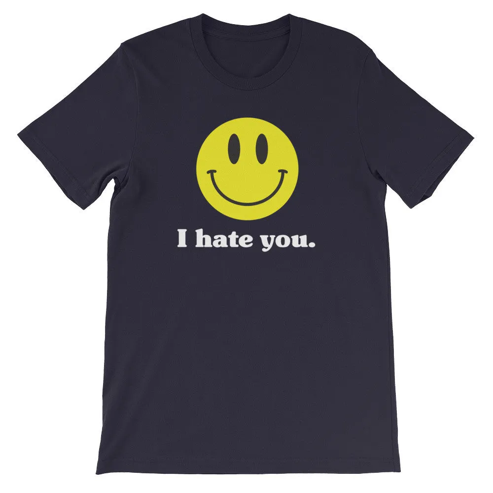 "I Hate You" Smiley Face Emoji Unisex Tee