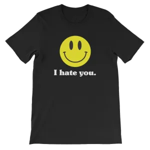 "I Hate You" Smiley Face Emoji Unisex Tee