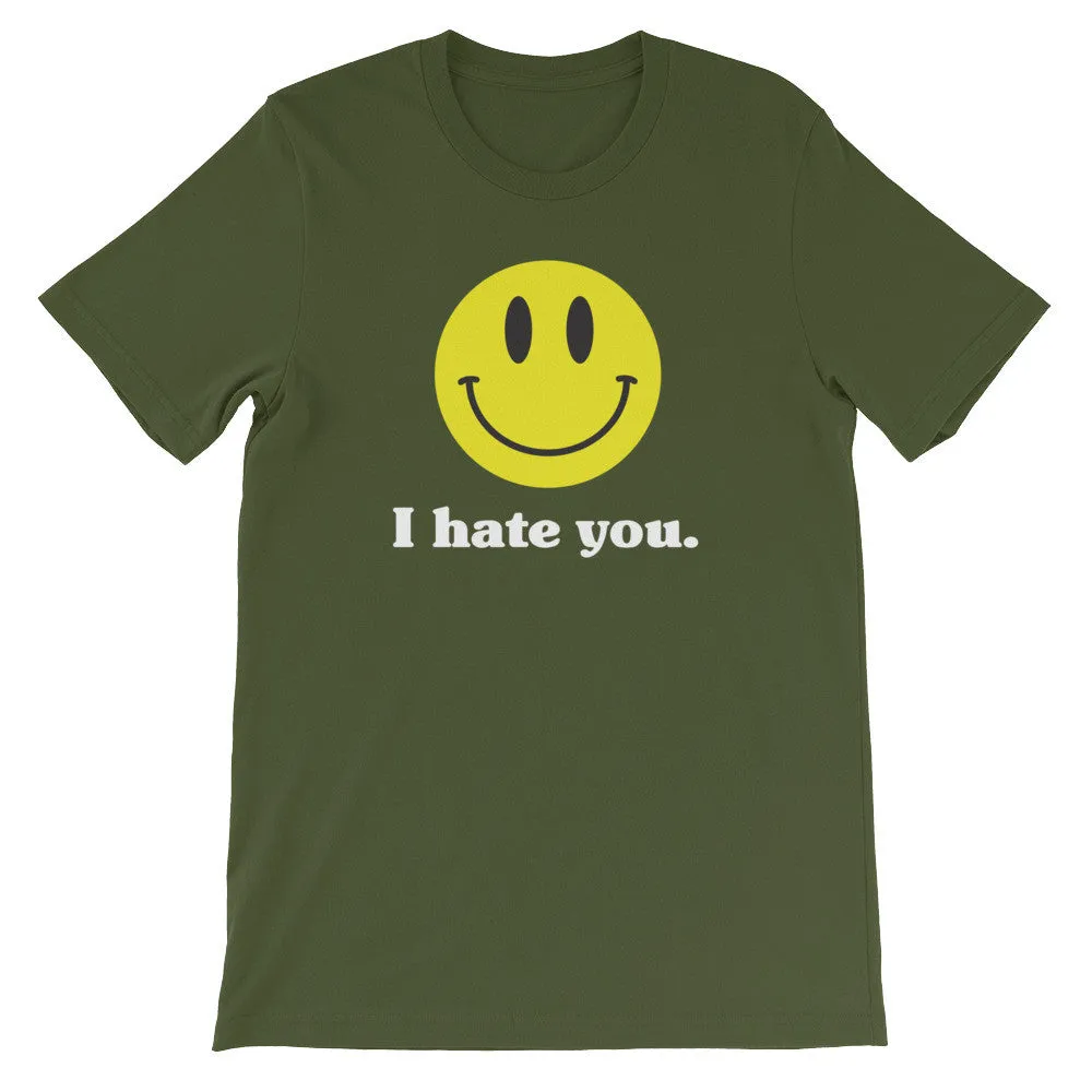 "I Hate You" Smiley Face Emoji Unisex Tee