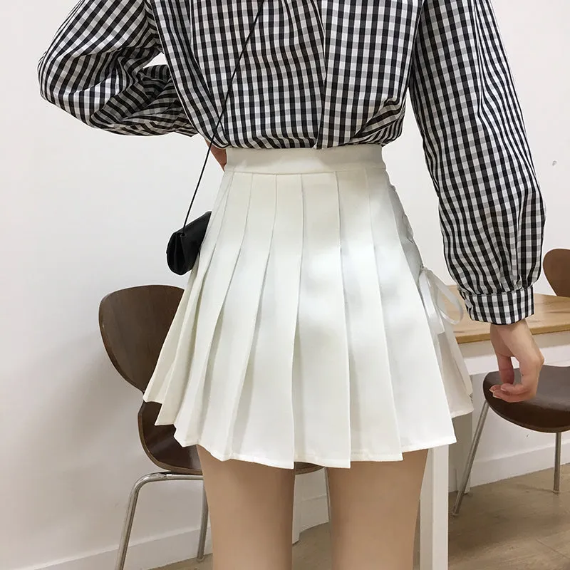 "LACE-UP PLEATED" SKIRT N081107