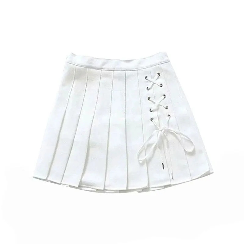 "PURE COLOR TIE PLEATED" SKIRT N102805