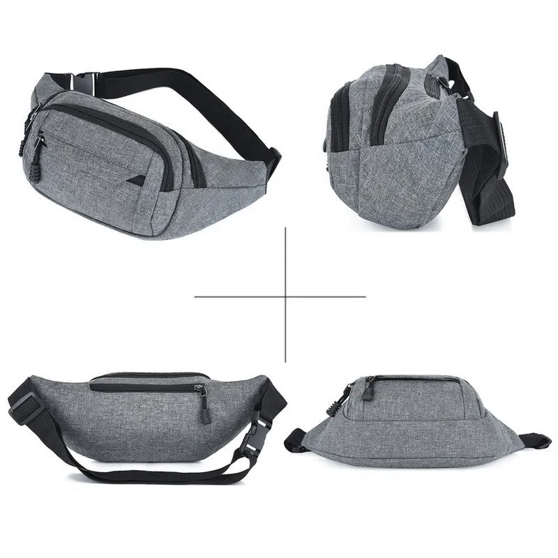 Realaiot Fashion Men Women Waist Bag Casual Fanny Pack Purse Large Phone Belt Bag Pouch Canvas Outdoor Travel Phone Bag Banana Hip Bags