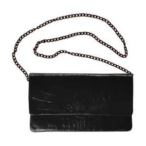 Reclaimed Leather Shoulder Bag - Black