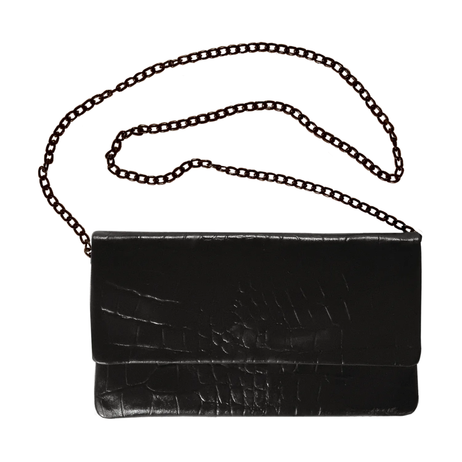 Reclaimed Leather Shoulder Bag - Black