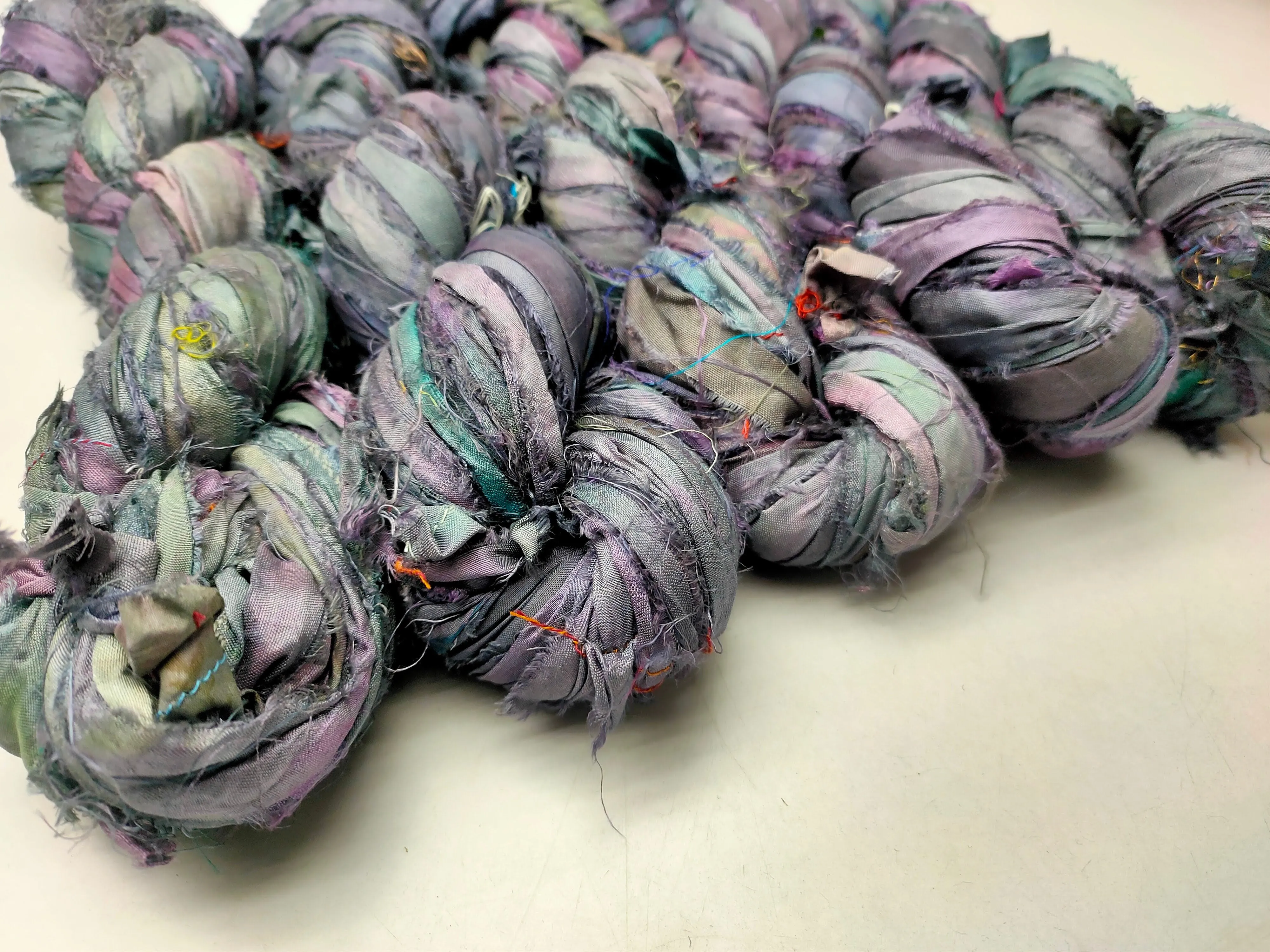 Recycled Sari Silk Ribbon - Amethyst
