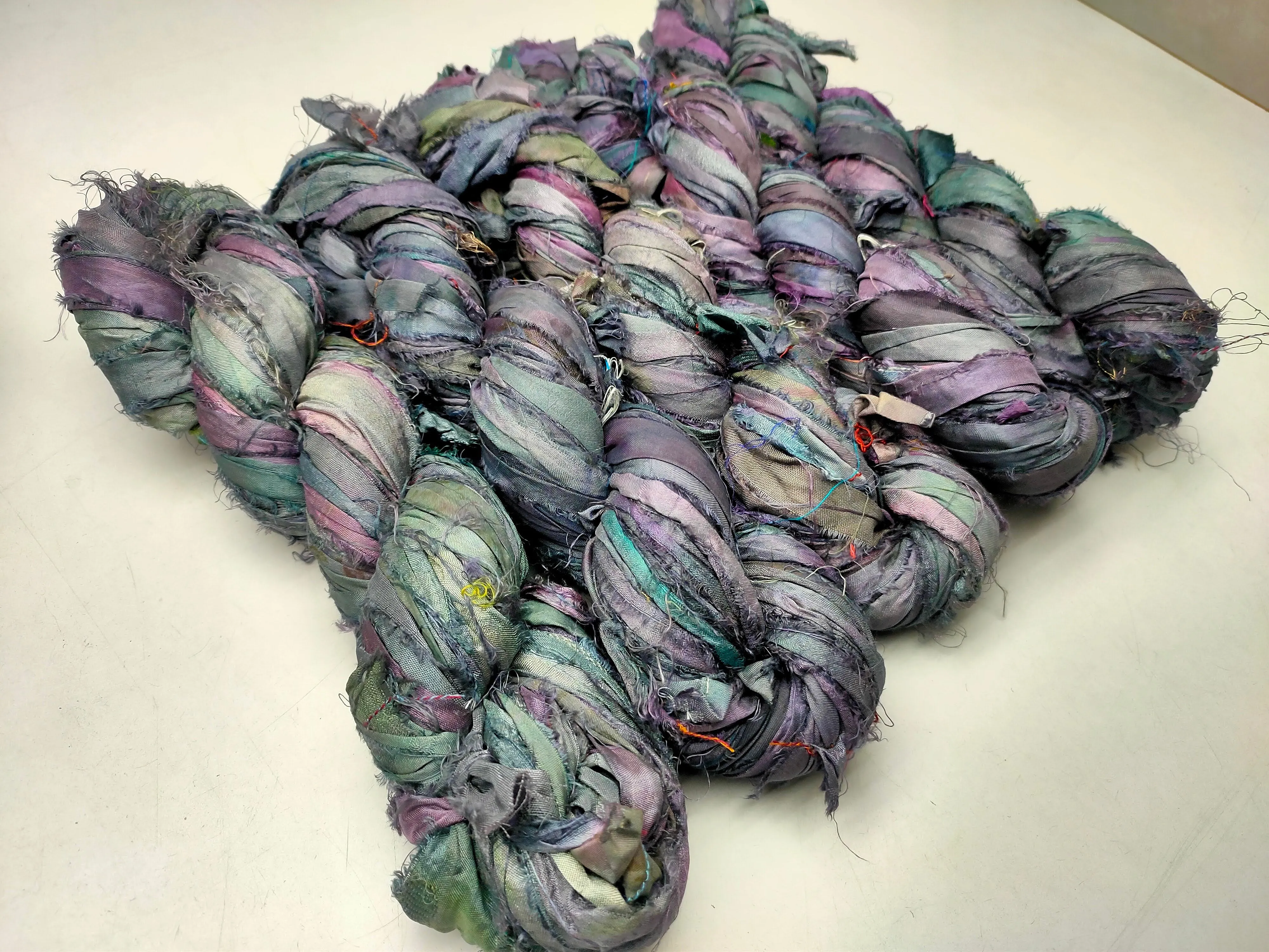 Recycled Sari Silk Ribbon - Amethyst