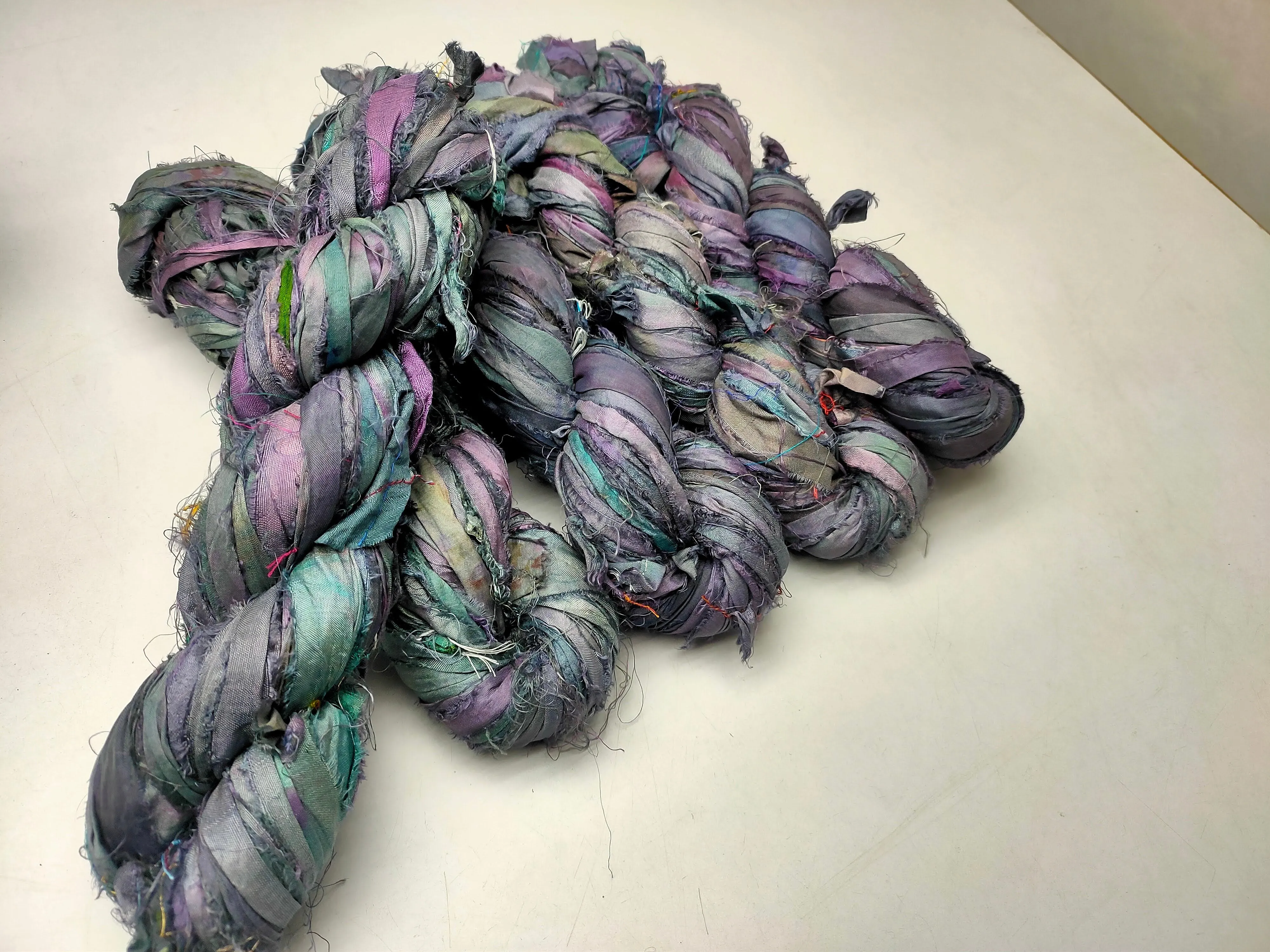 Recycled Sari Silk Ribbon - Amethyst