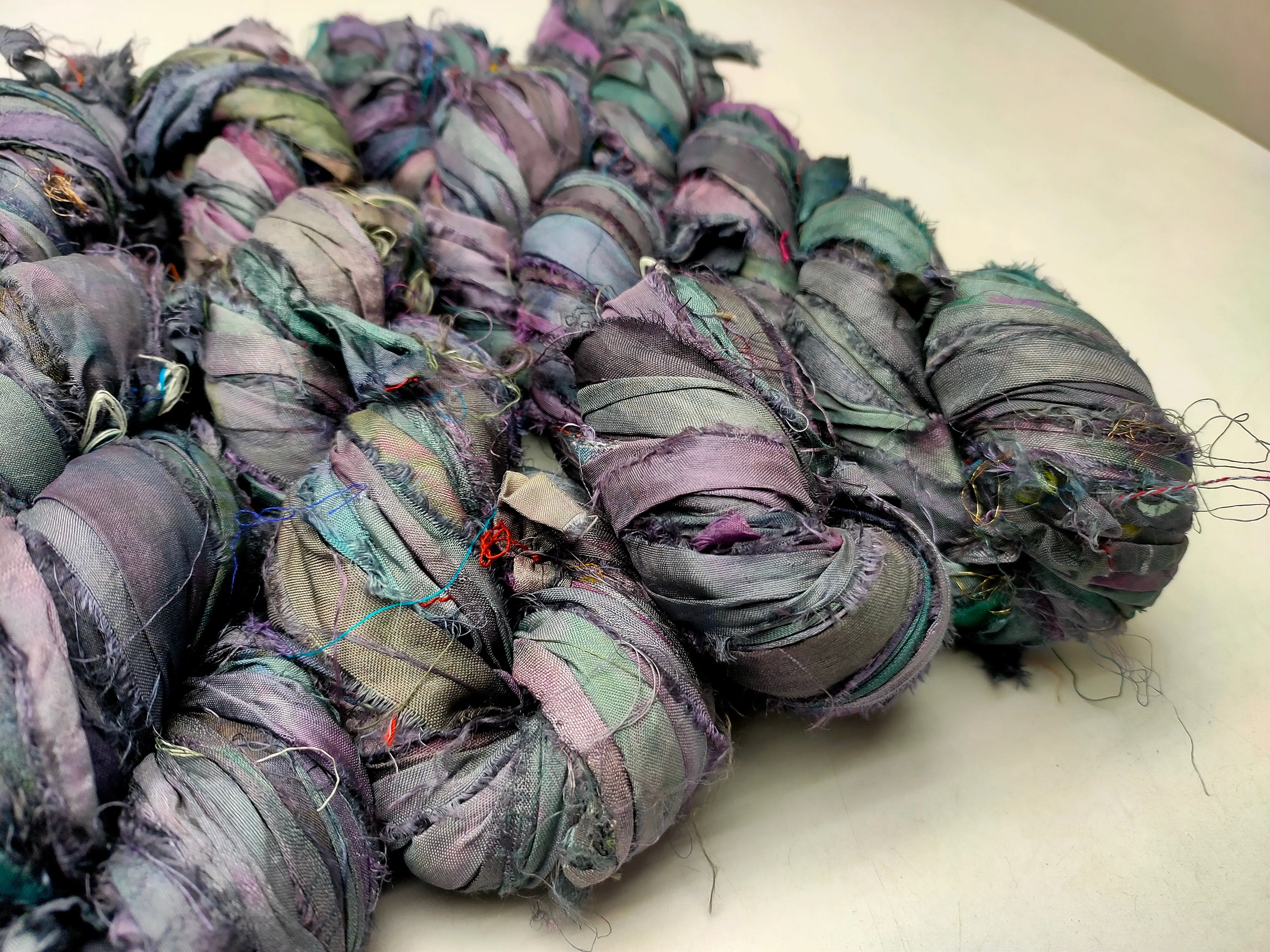 Recycled Sari Silk Ribbon - Amethyst