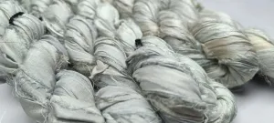 Recycled Sari Silk Ribbon - Ash