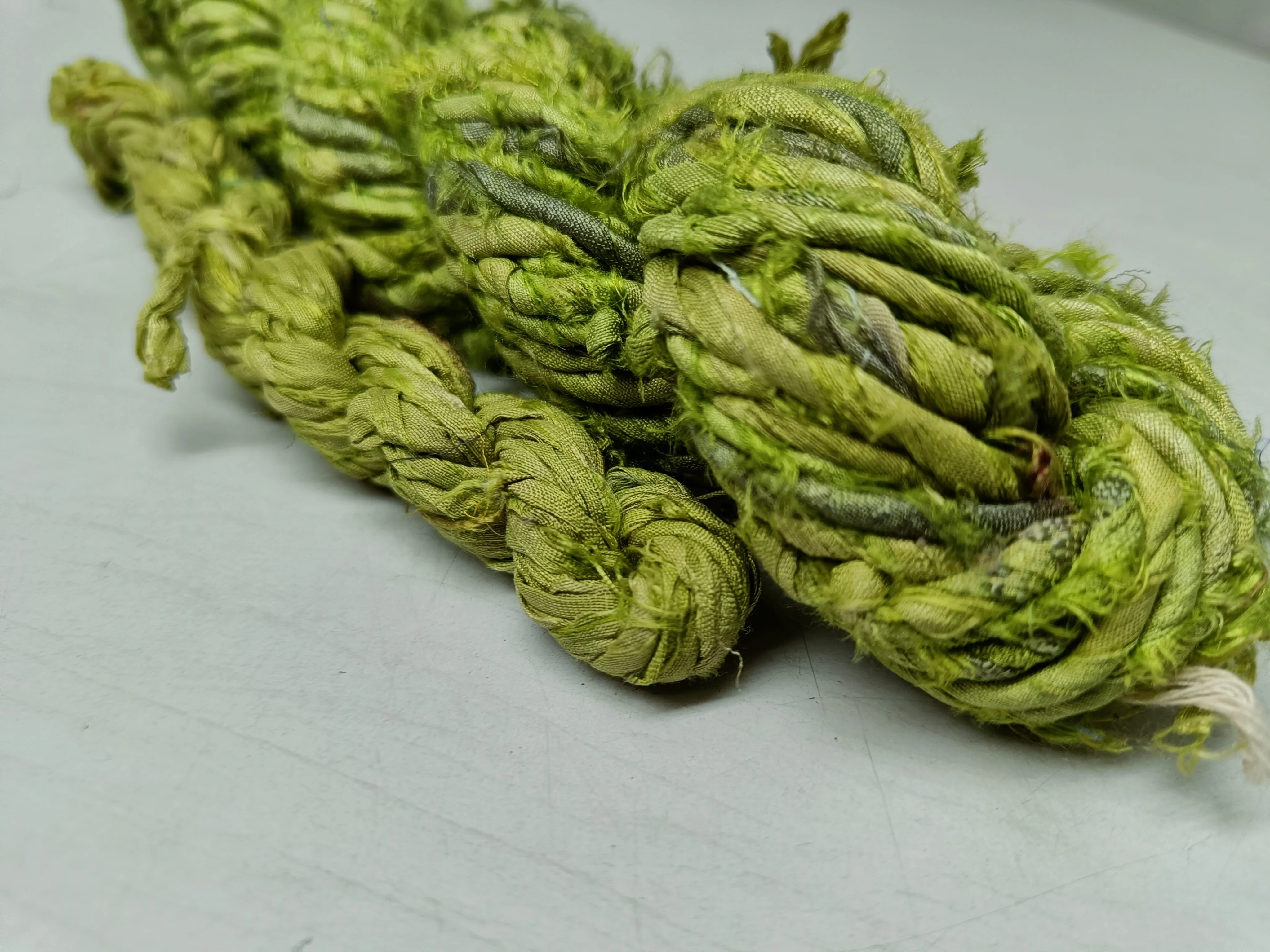 Recycled Twisted Ribbon - Lime Green