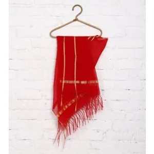 Red & Maroon Raw Silk Dupatta
