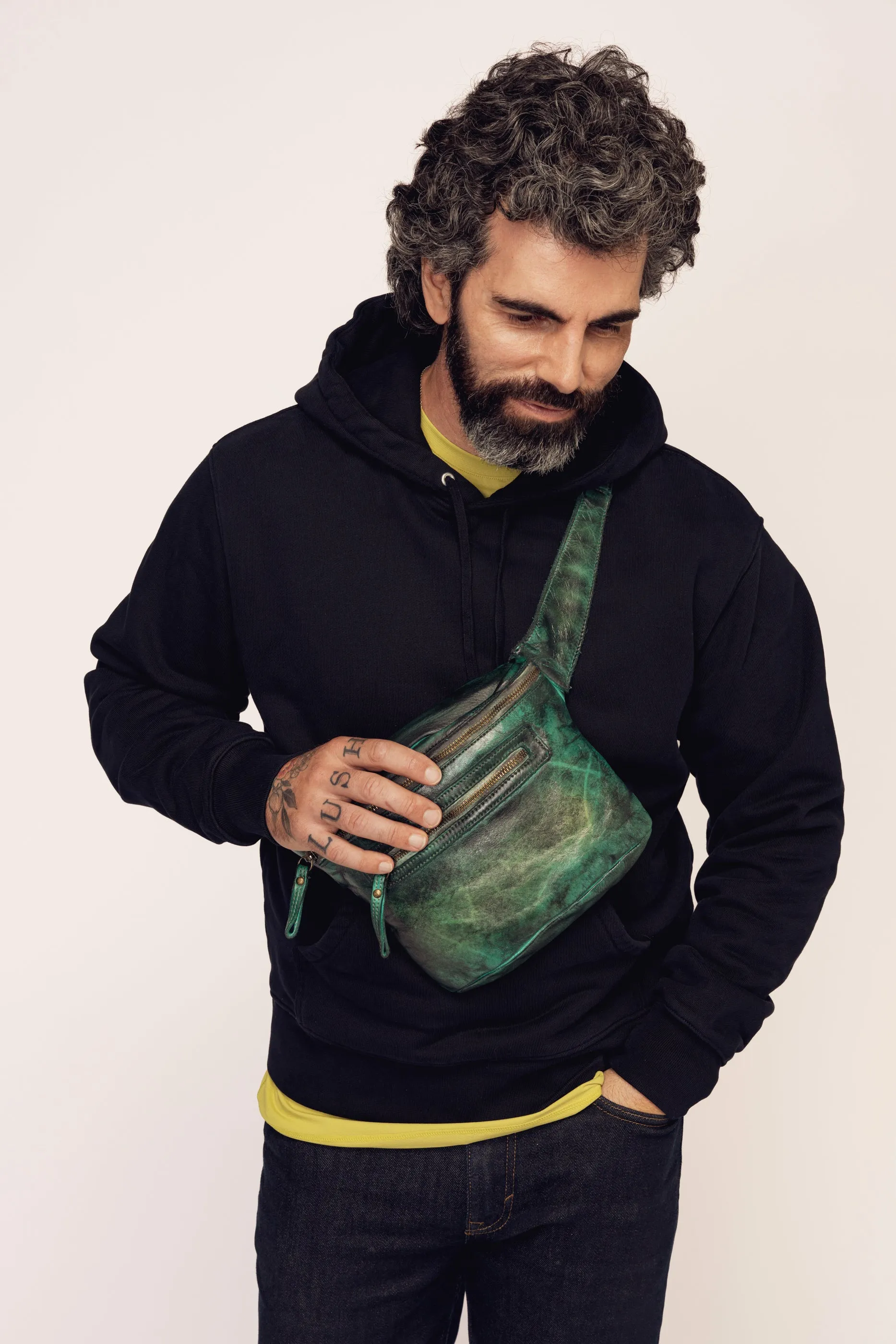 Rider Crossbody Sling Bag - Gold Green - MENS - CANADA