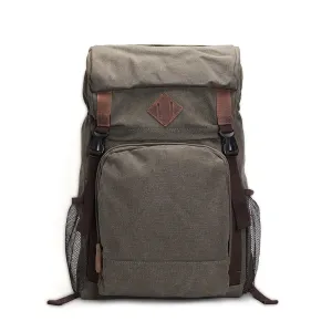 ROCKCOW Waxed Canvas Backpack, Rucksack, Hiking Travel Backpack AF16