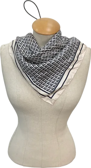 Rouje White Silk Logo Scarf