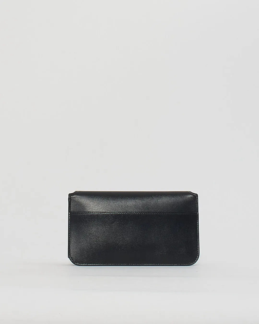 Saint Laurent Black Leather Logo Cassandre Phone Holder on Chain Bag