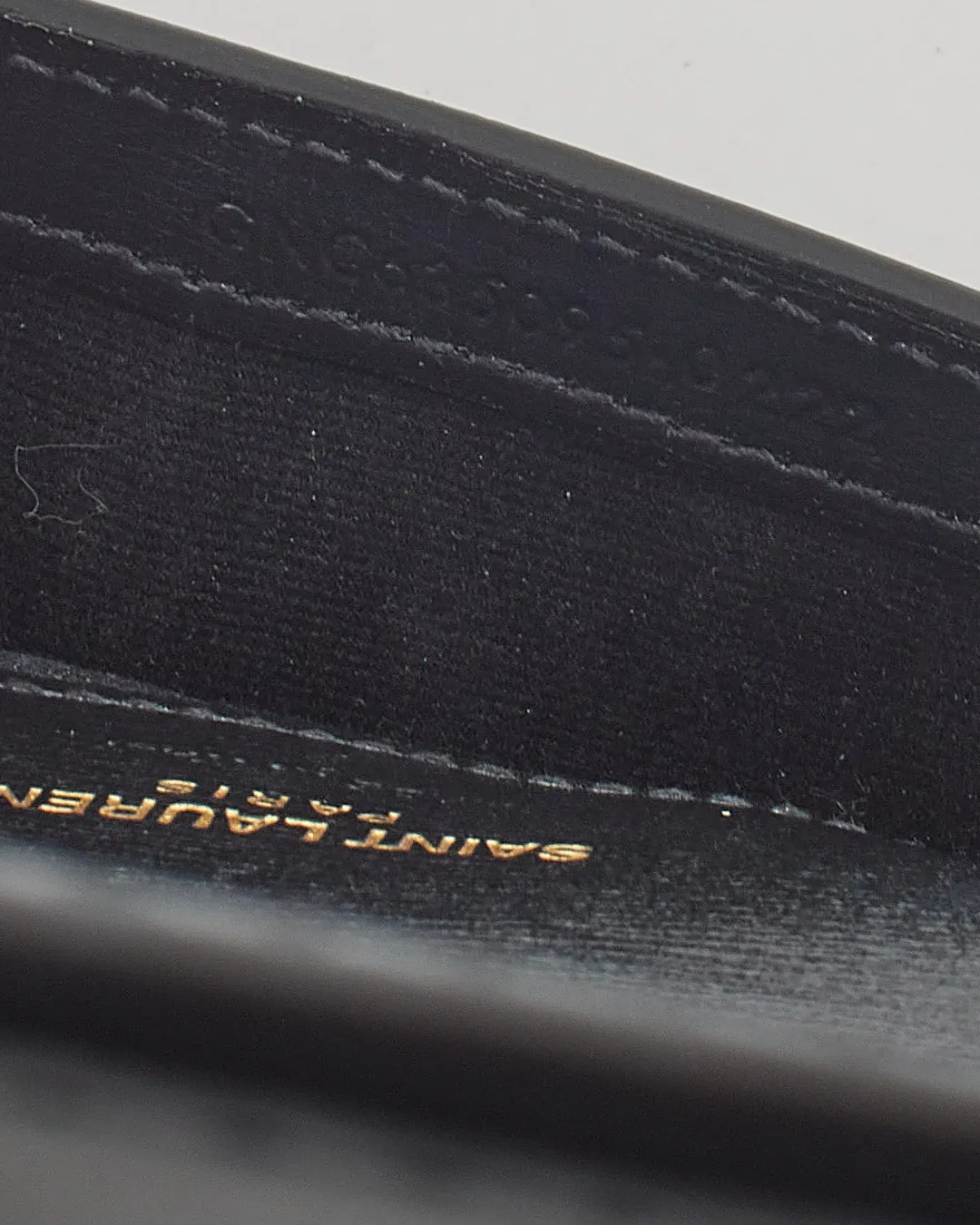 Saint Laurent Black Leather Logo Cassandre Phone Holder on Chain Bag