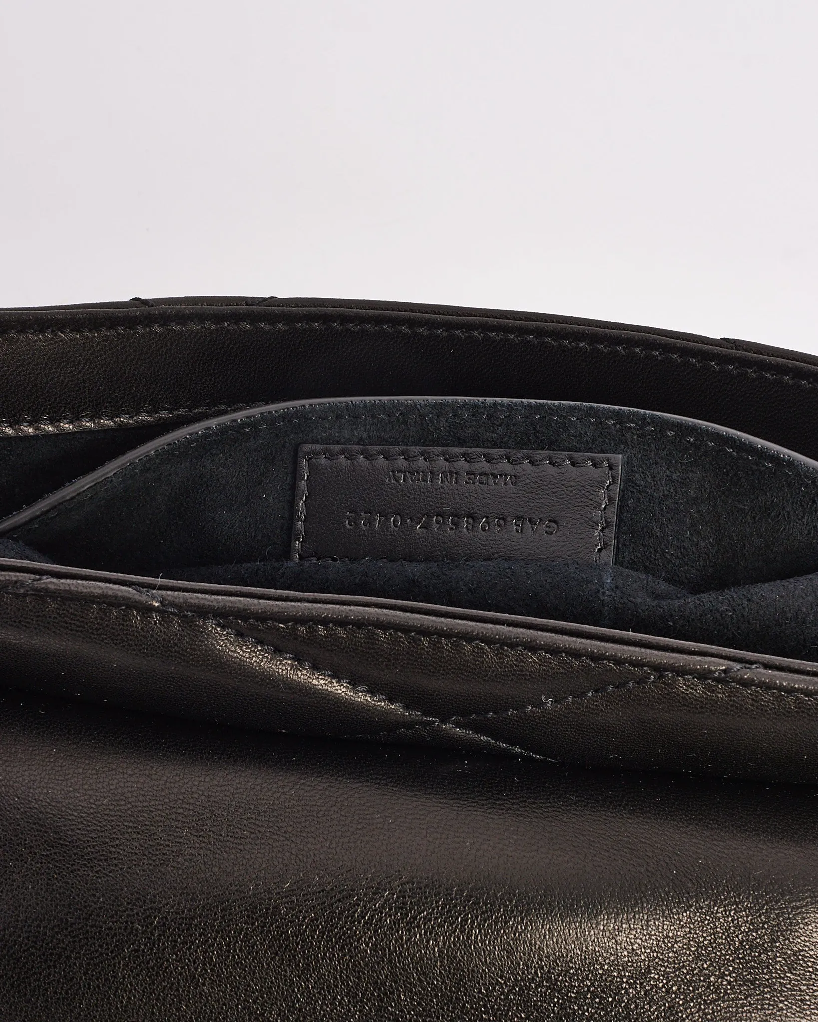 Saint Laurent Black Quilted Lambskin Leather Le 57 Hobo Bag