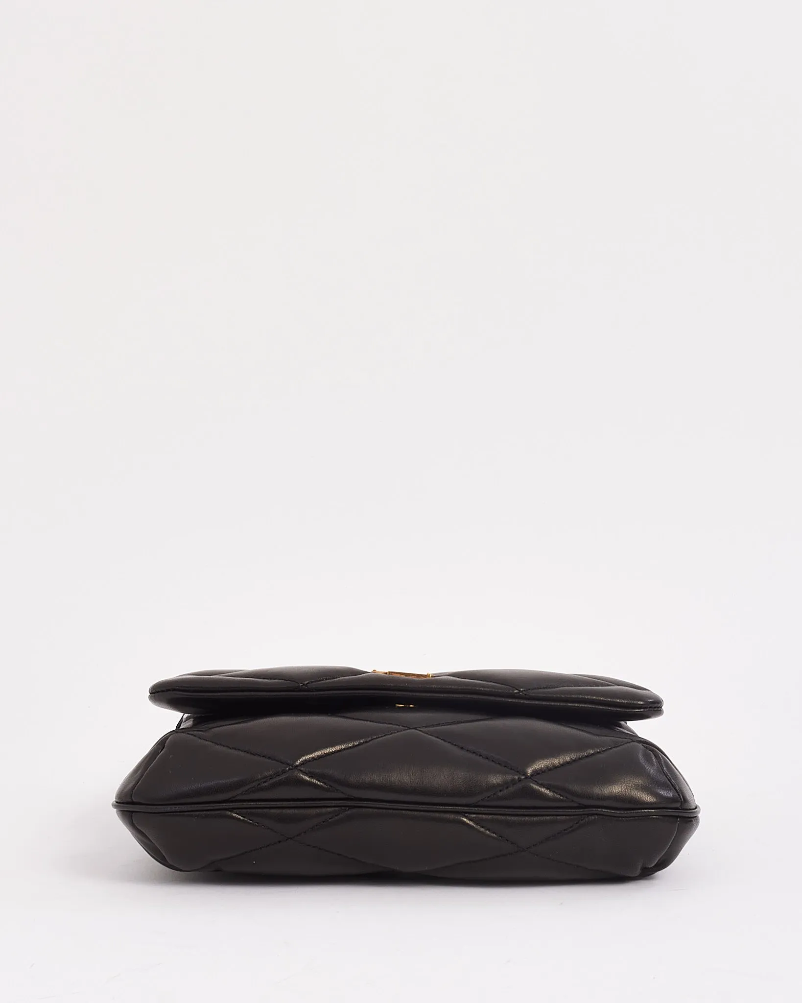 Saint Laurent Black Quilted Lambskin Leather Le 57 Hobo Bag