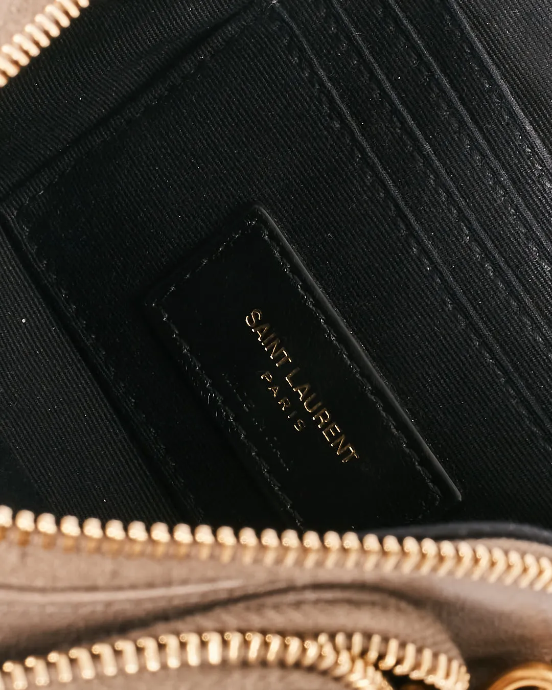 Saint Laurent Grey Quilted Mini Becky Double Zip Bag
