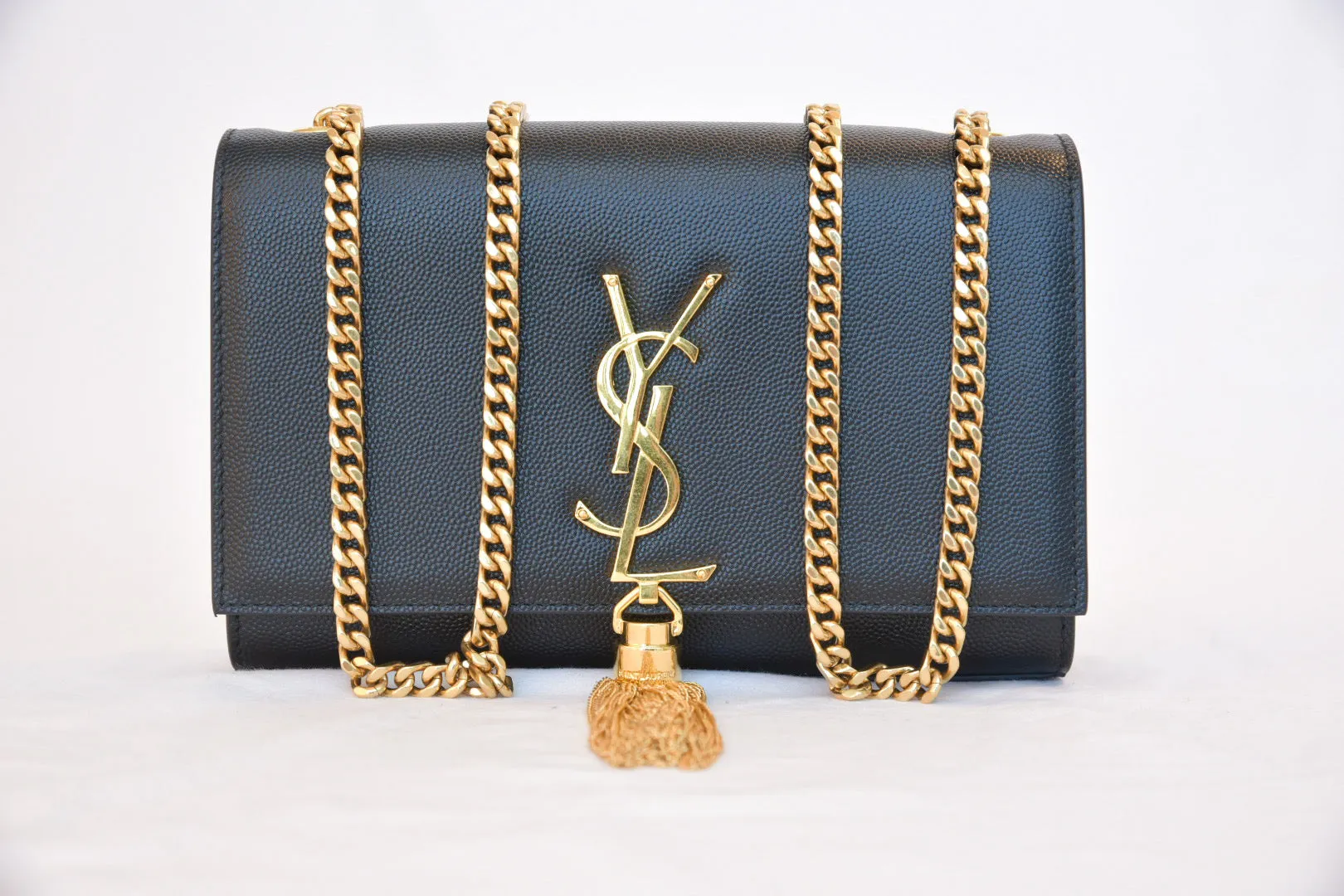 Saint Laurent Kate Monogram YSL Tassel Chain Wallet